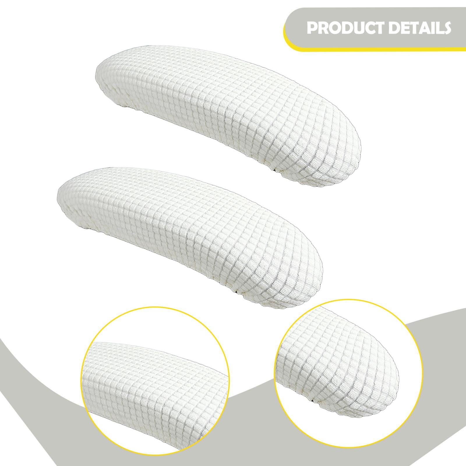Fundas para reposabrazos de Silla de Oficina, extraíbles, cómodas, elásticas, Protectoras, Lavables a máquina, Blanco