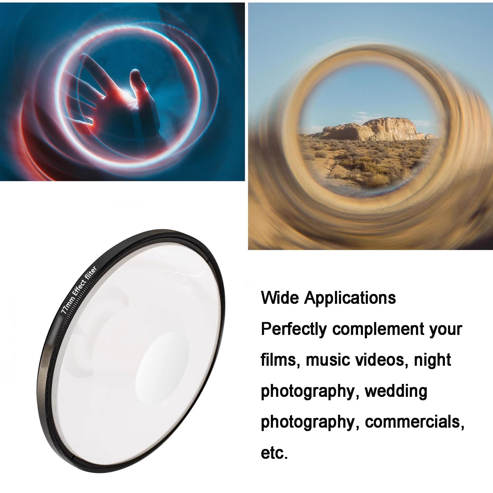 Effekt-Kameraobjektivfilter, optisches Glas Prismenfilter mit Aufbewahrungstasche für SLR-Fotografie