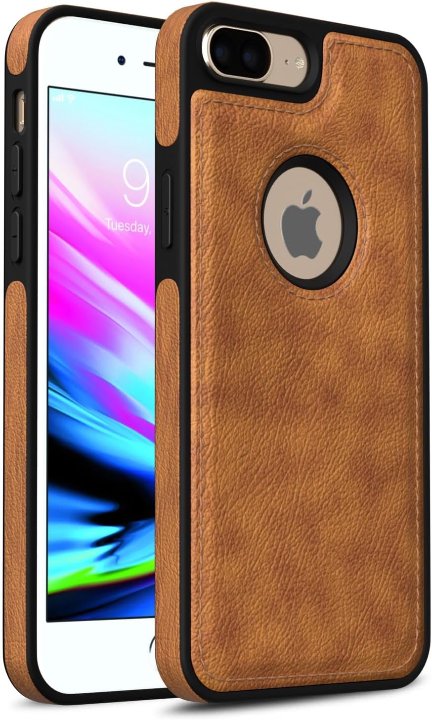 - Pikkme Back Cover | Flexible Pu Leather | Full Camera Protection | Raised Edges | Super Soft-Touch | Bumper Case for iPhone 7 Plus / 8 Plus (Brown)