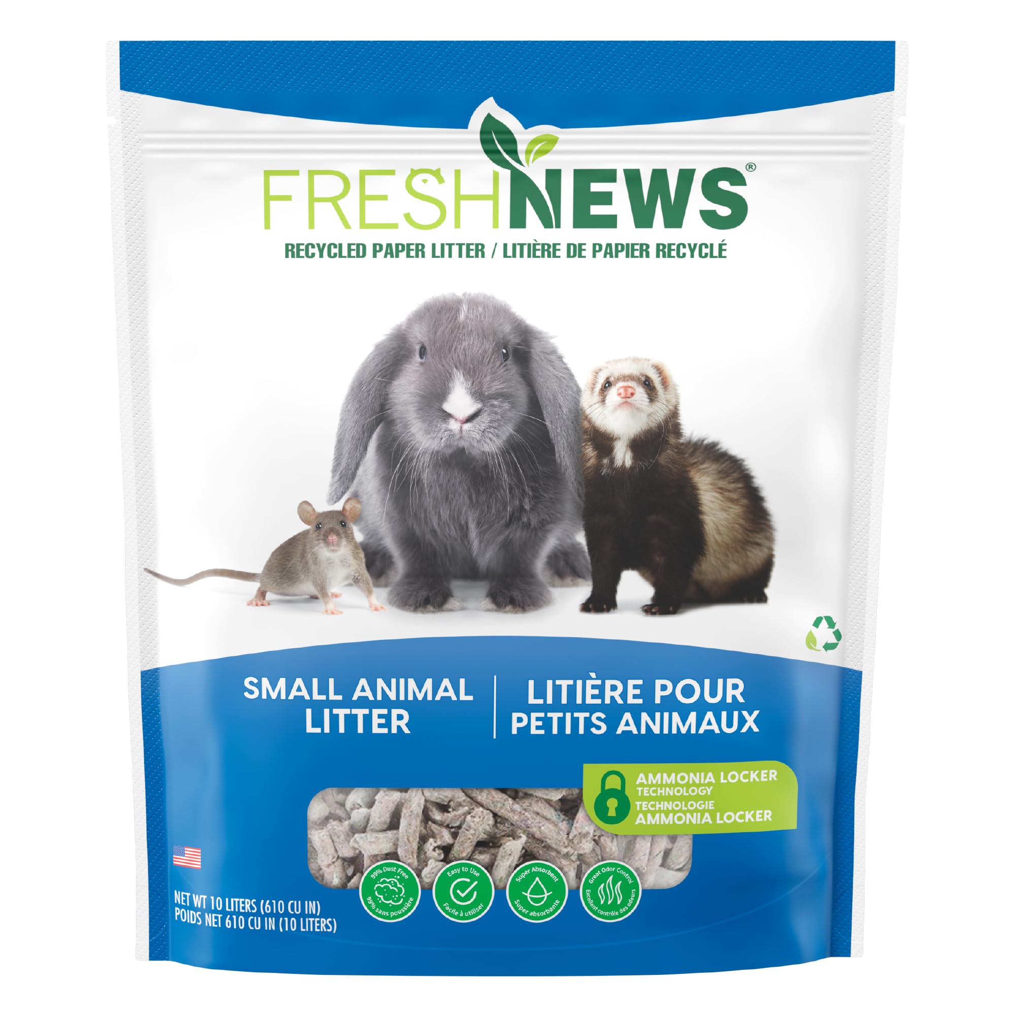Fresh News Paper Small Animal Litter, 10,000-Cubic Centimeter