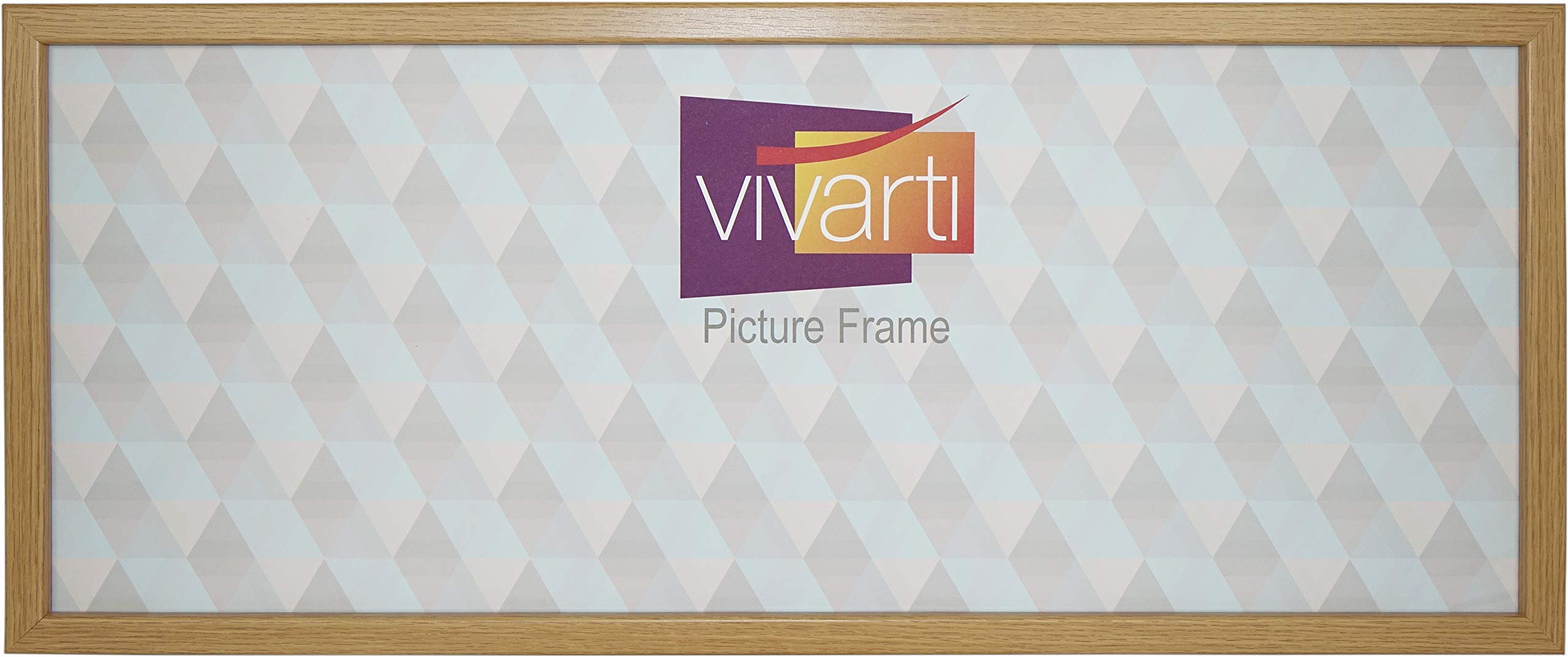 Vivarti Oak Thin Box Panoramic Picture Photo Frame (36 X 12 Inches) Portrait Or Landscape Photo Frame With Clear Styrene Sheet & Wall Mounted Hook For Pictures, Posters, Certificate Frame