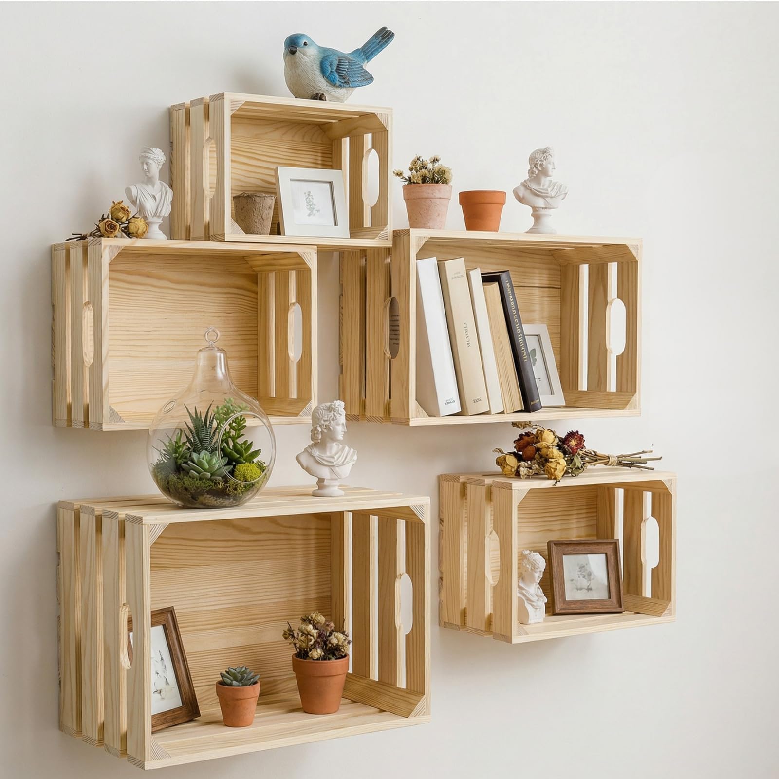 Amazon.com: ZENFUN 3 Pack Wooden Nesting Crates with Handles