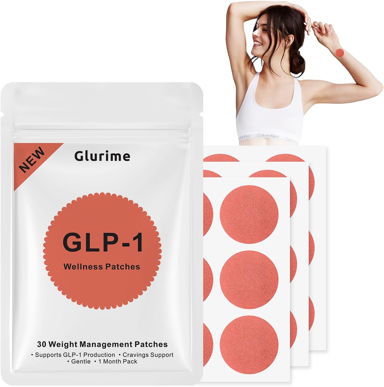 GLP-1 Patches, Natural Ingredients Cosmetic Patch （30 Count）