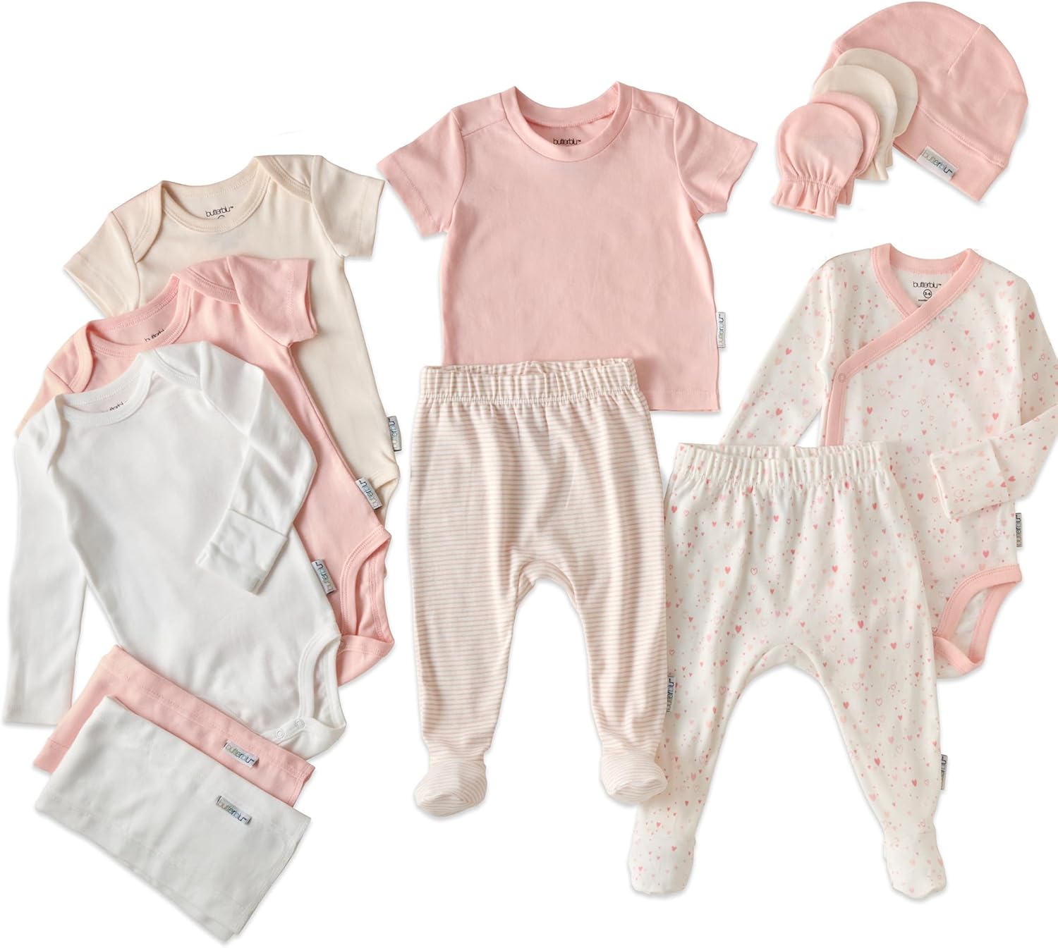 Welcome Home 14-Piece Baby Gift Set Organic Cotton Layette Clothing in Box for Boys & Girls