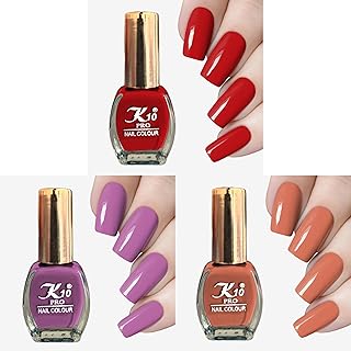 K10 Matte Nail Polish Set for Girls and Women | Red-Light Purple-Peach Finish Paint | Set of 3, Each 7ml-picture-20