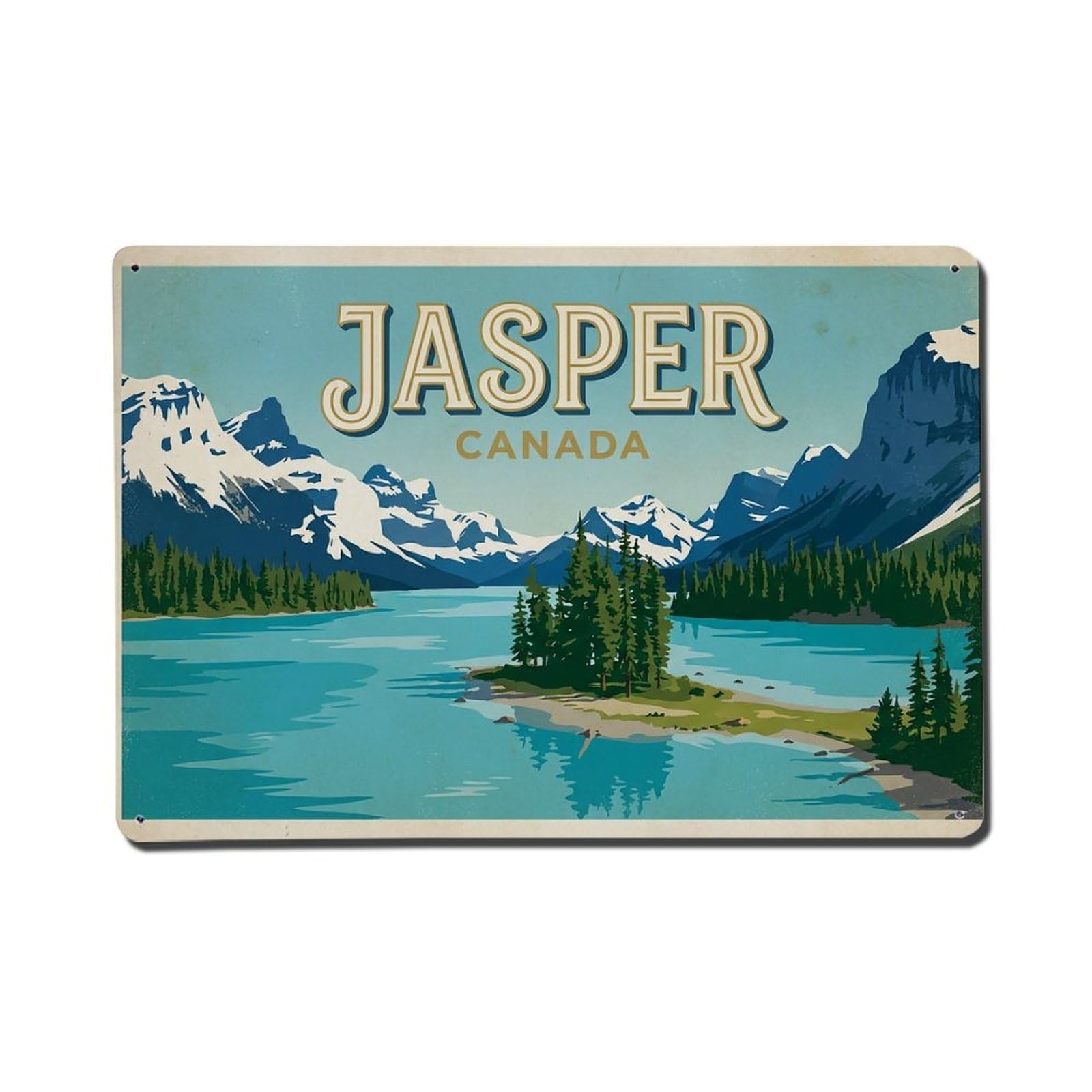 Cwbufd 8X12inch(20X30cm) Travel Vintage Canada Jasper Metal Tin Sign Plaque Wall Decor For Cafe, Club Bar, Office, Garden Metal Poster 8X12inch