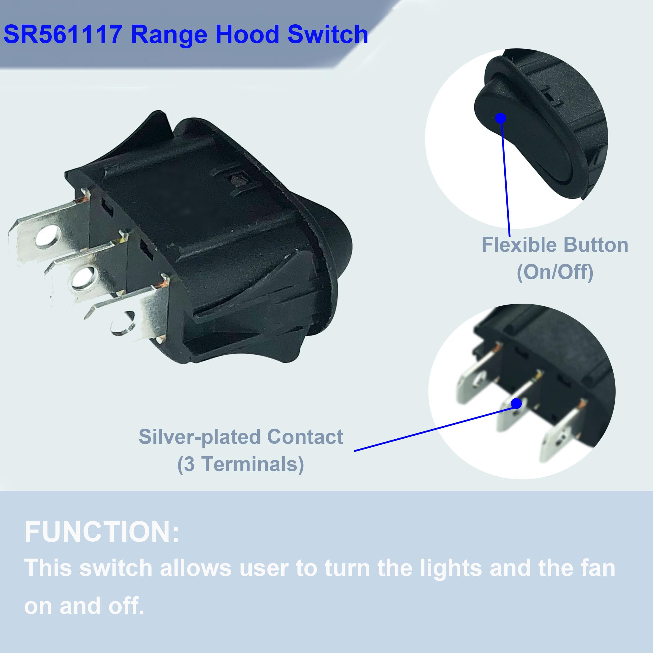 Broan Rocker Switch Nutone Replacement Switch Range Hood Rocker Switch Replacement - Fits ...