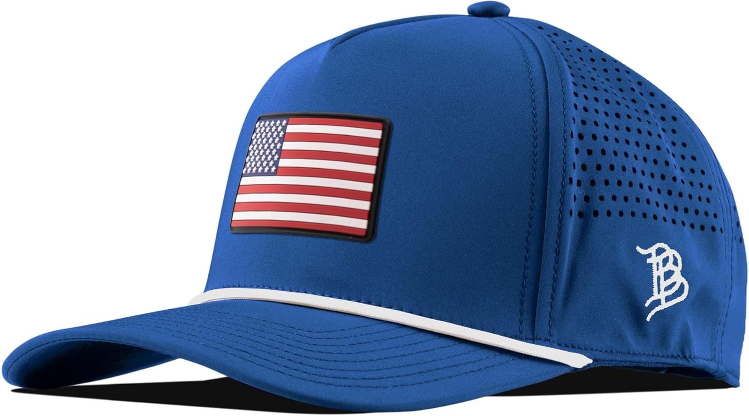 Branded Bills Old Glory PVC Curved 5 Panel Rope Hat for Men | Baseball Cap