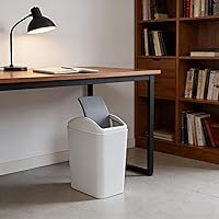 Vista 6 de 3 paquetes de basura de plástico de 4.5 galones con tapa abatible superior, cubo de basura para cocina, dormitorio, baño, color gris