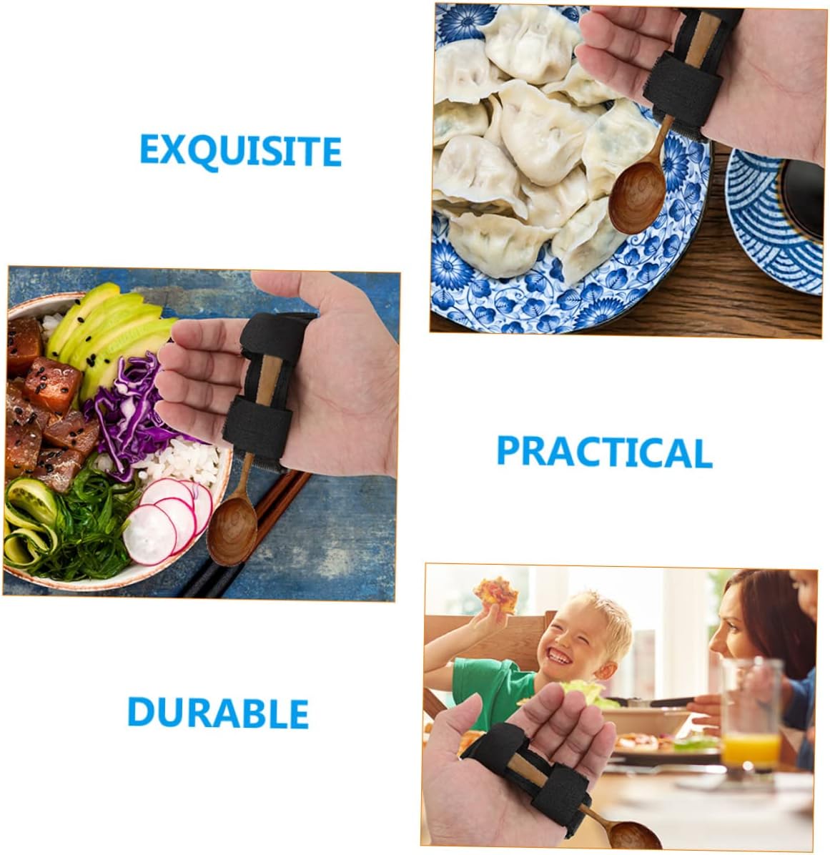 Healeved 8pcs Utensil Holder Grip Hand Fixing Strap Elderly Cuff Cooking Utensil Holder