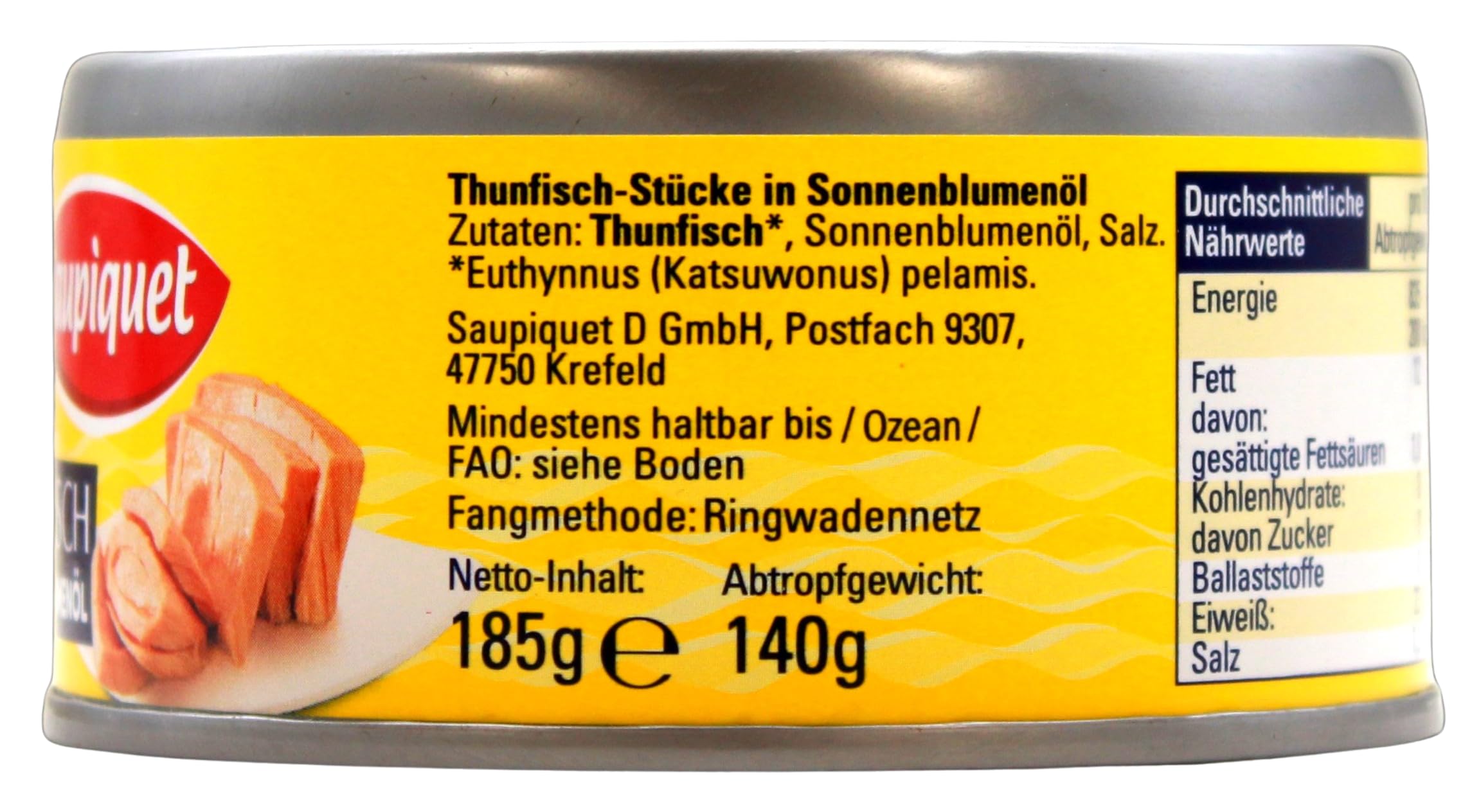 Saupiquet Thunfisch in Sonnenblumenöl, 24er Pack (24 x 140g)