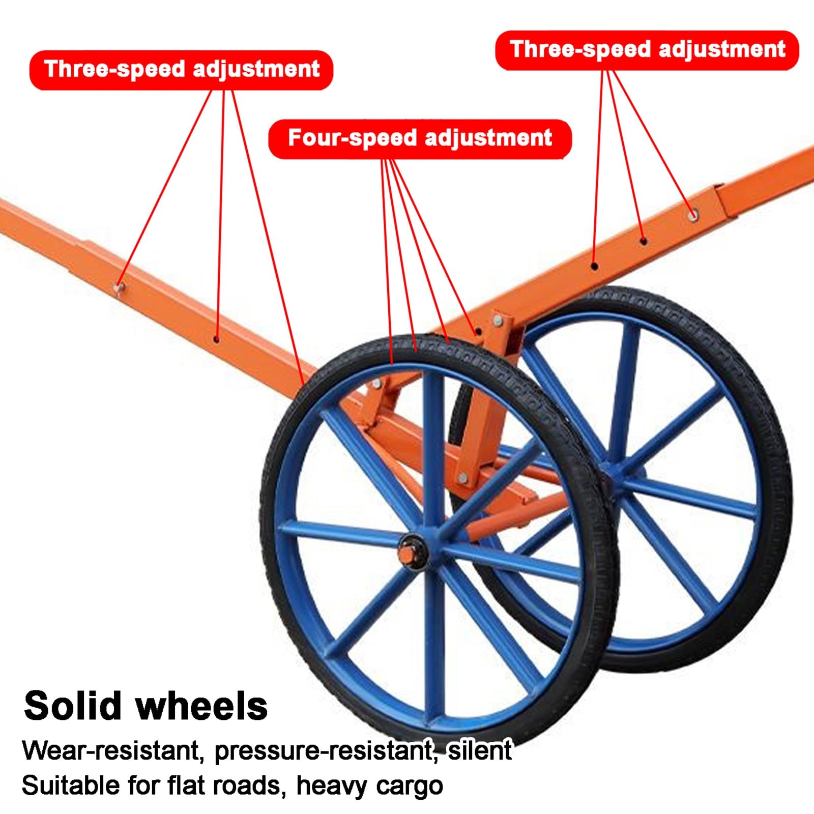 Verstellbarer Hubwagen für Schachtabdeckungen, 227 kg Tragkraft, mit Hebeklemmen und Vollreifen, ideal für den Transport von Betonblöcken und Granitplatten