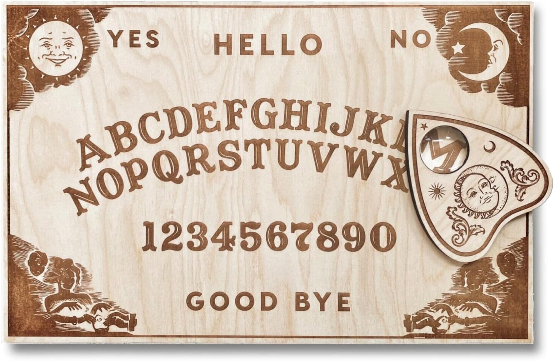 Medium Classic - Wooden Spirit Board - Spirit Board - Handmade Talking Spirit Board With Wooden Planchette - Handmade Wooden Premium Quality Talking Board (Medium Classic Style)