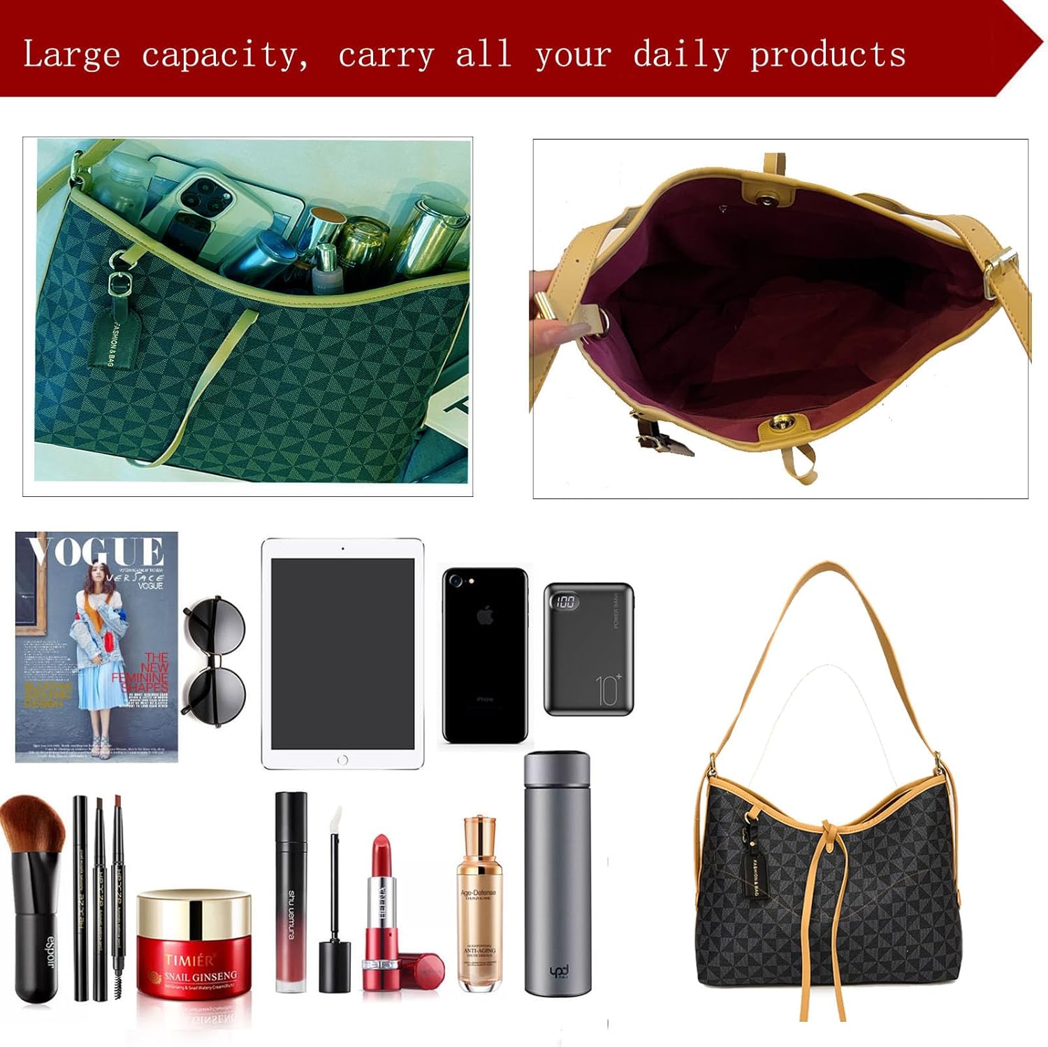 Tote Bag Purses for Women - PU Leather Purses and Handbags carry all daily product with Coin purse - Image 5
