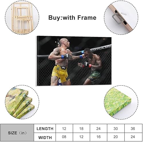 Miniatura 2 de GSANEI Alex Pereira - Póster de batalla para regalo, pintura en lienzo, arte de pared, decoración moderna, 20 x 30 pulgadas (19.7 x 29.5 in)