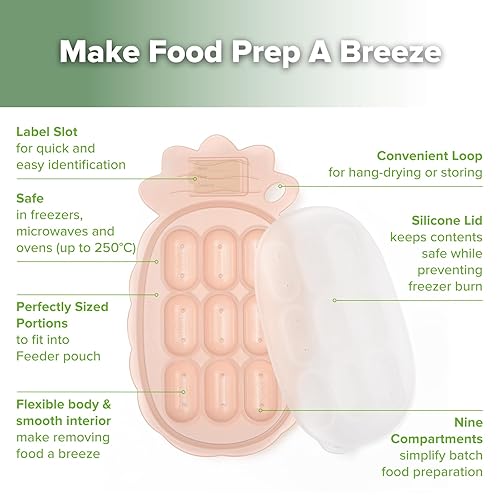 Miniatura 4 de haakaa Bandeja de silicona para mordeduras, molde para paletas de dentición de leche materna  Alimentador de alimentos frescos para bebés  Bandeja
