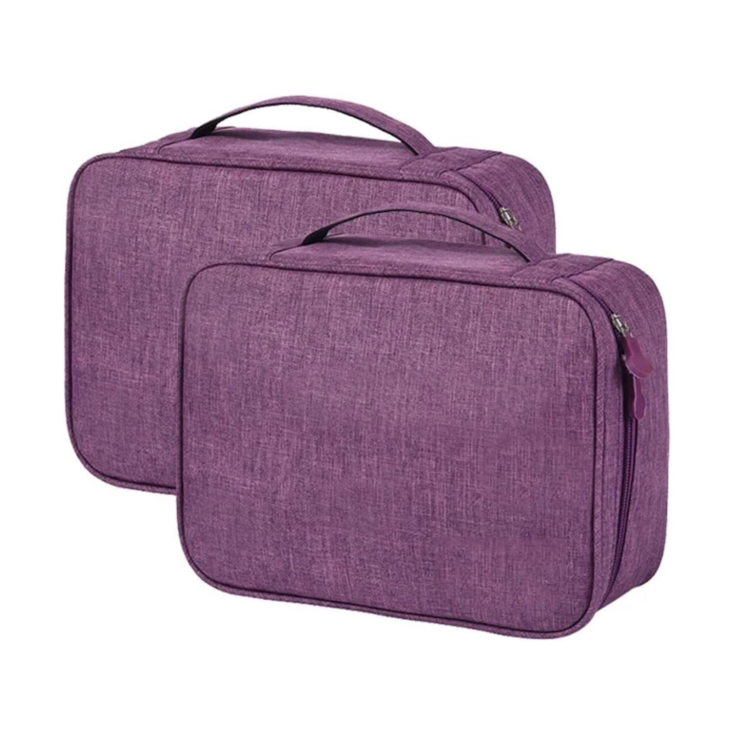 Borsa organizer for cavi 2 pezzi, borsa da viaggio digitale separata(Purple)