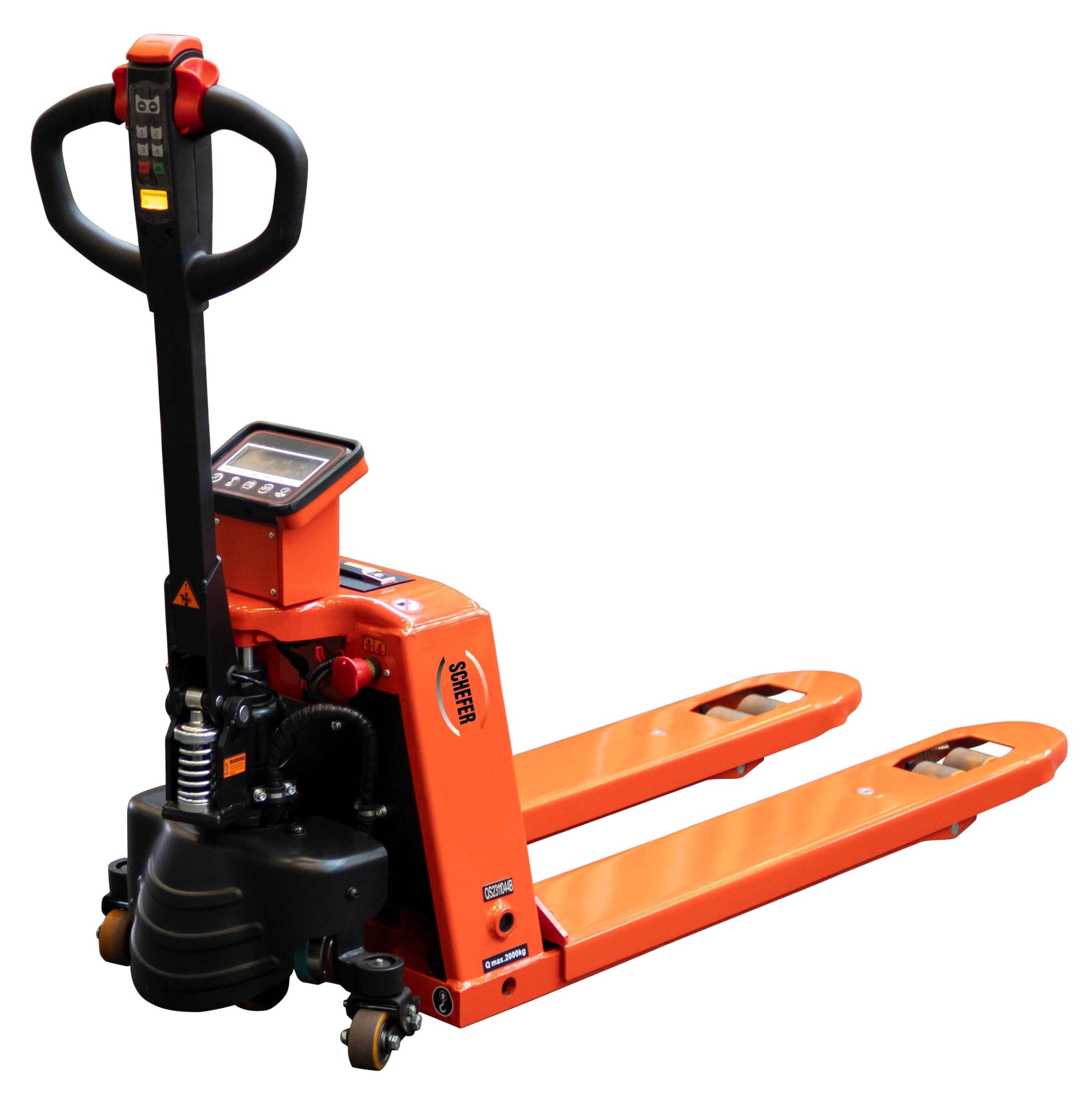 Schefer Elektrohubwagen 2000 Kg Gabellänge 1150 mm Polyurethan Eco mit Waage