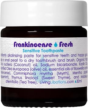 Living Libations - Organic Frankincense Fresh Sensitive Toothpaste | Natural, Wildcrafted Clean Beauty 1 oz | 30 mL