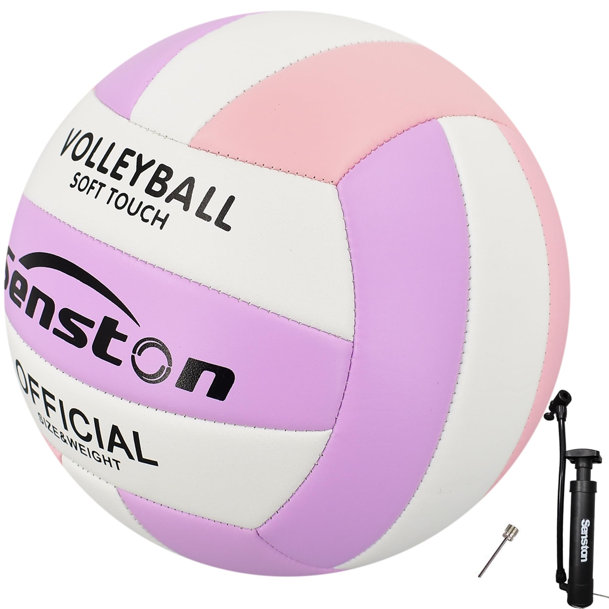Senston Volleyball Official Size 5 - Waterproof Indoor/Outdoor Soft Volleyball for Kids Youth Adults,Beach Play, Game,Gym,Training purple pink