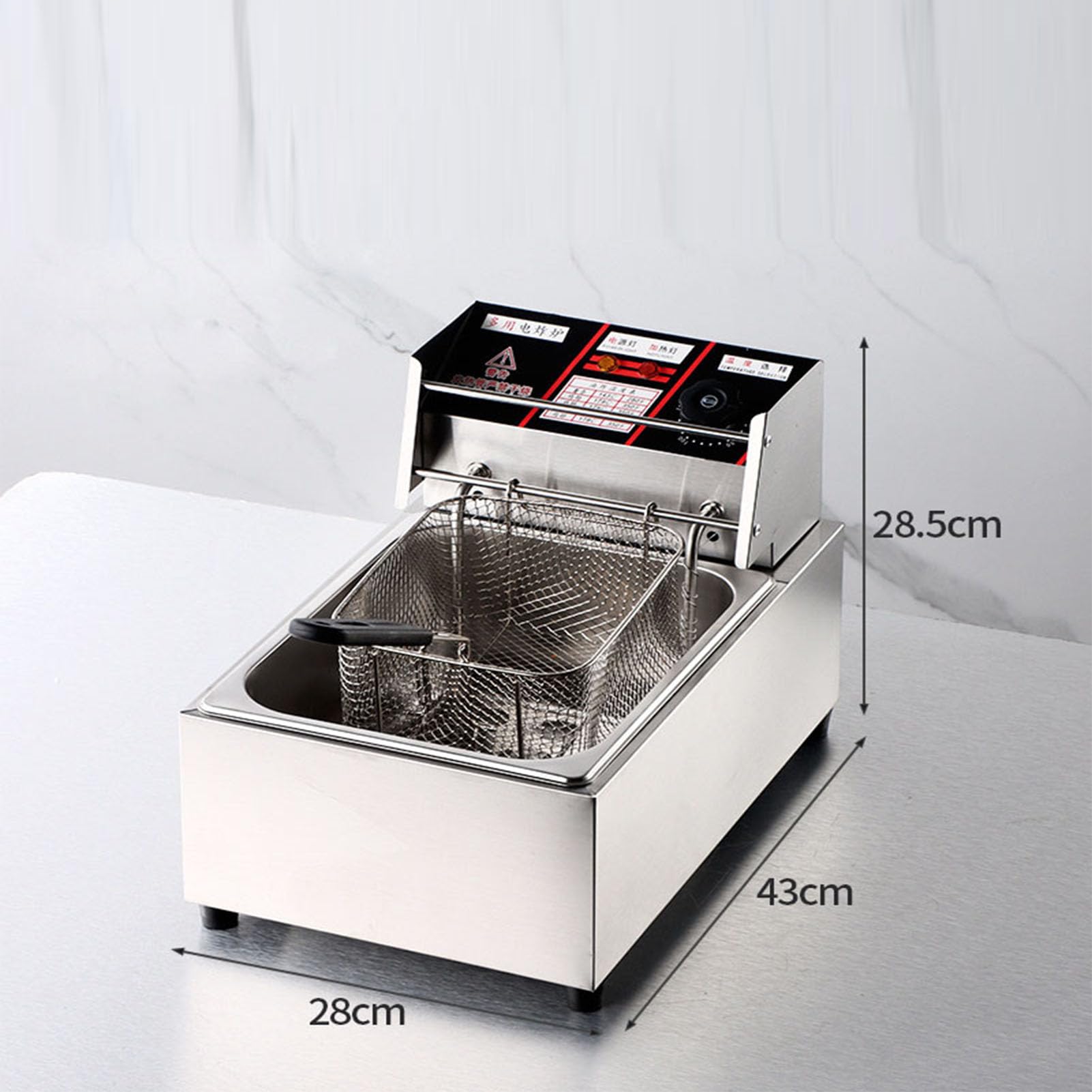 Friggitrice Commerciale in Acciaio Inox, friggitrice elettrica a Doppia Vasca in Acciaio con cestelli, friggitrice elettrica da banco per Uso Domestico e nei ristoranti