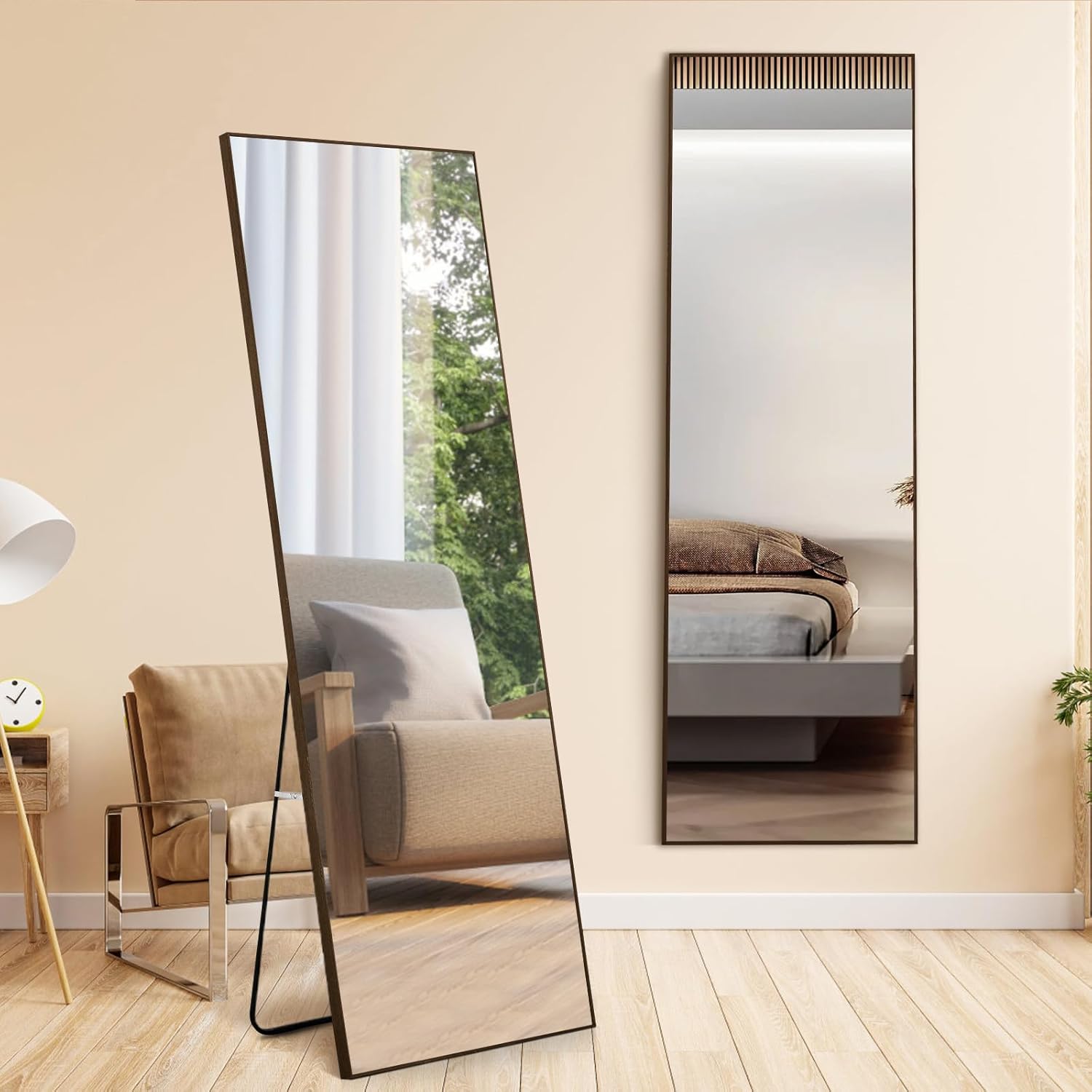 65"x23"Full Length Wall Mirror,Durable Solid Wood Frame