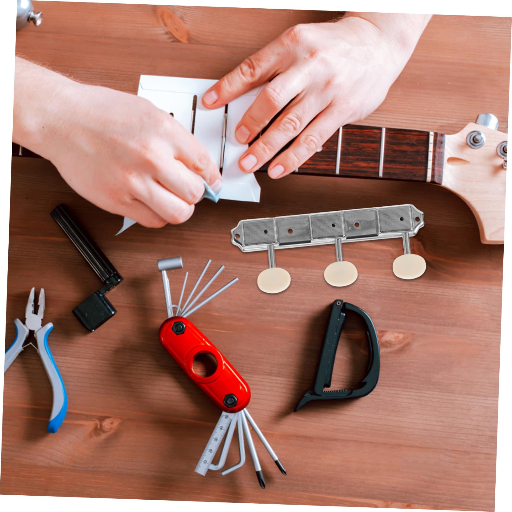 TOYANDONA 1 Paio Di Accordatori Per Chitarra In Metallo Argentato Meccaniche Manopole Piroli Viti