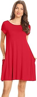 Casual T Shirt Dress for Women Flowy Tunic Dress with Pockets Reg and Plus Size