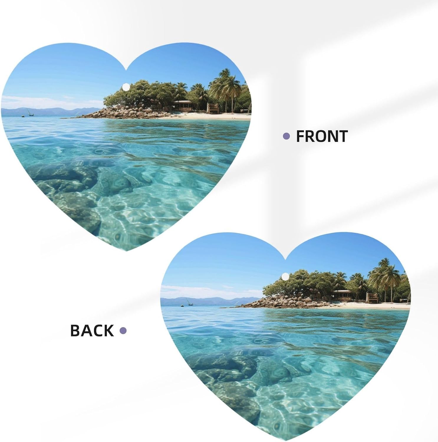Fiji Island and Clear Sea Car Air Fresheners Cards Set of 4 Pieces, Long-Lasting Auto Aromatherapy Tablets Gifts Car Rearview Mirror Pendant Hanging Scented Cards for Wardrobe Bathroom image 3