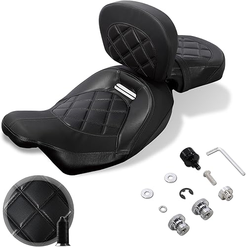 FOVPLUE Asiento para dos con respaldo para el conductor, asiento de perfil bajo para conductor y pasajero + almohadilla ajustable para el respaldo