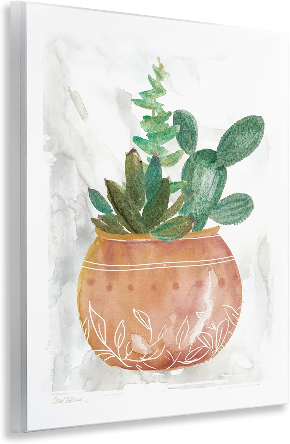 Stupell Industries Succulent Planter Vase Wall Plaque Art Design by Carol Robinson, 11 x 14