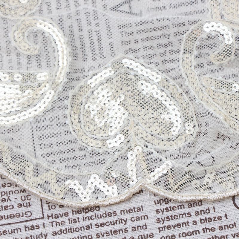 1Pcs Champagne 1920s Flapper Shawl with Sequin Detailing Breathable Mesh Elegant Short Cape for Women Parties Prom - Image 8