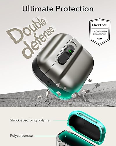 Miniatura 59 de ESR Funda para AirPods Pro (2023/2022/2019, 2ª/1ª generación), compatible con Airpods Pro 2 (cable USB-C/Lightning), listo para MagSafe, bloqueo