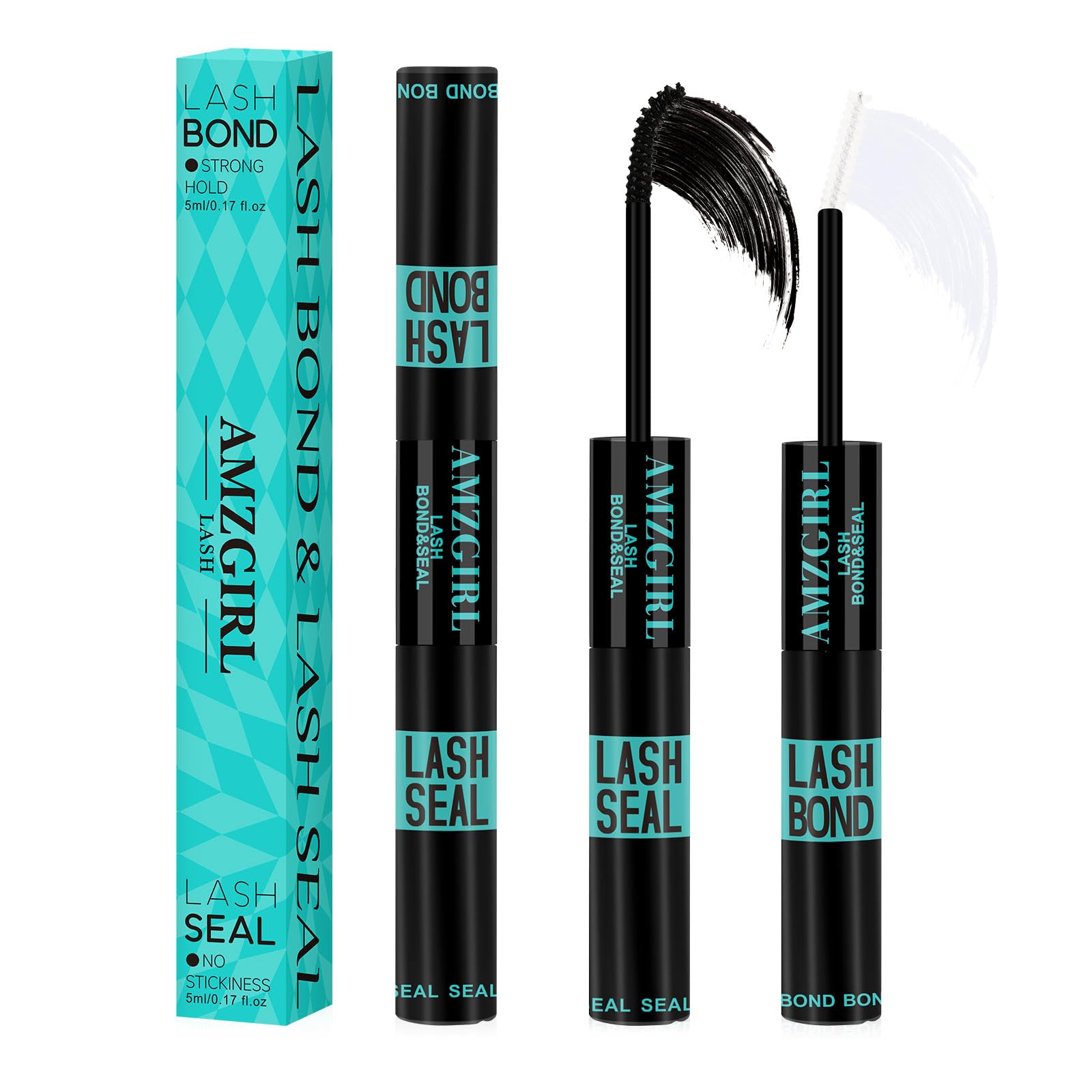Lash Bond and Seal,Lash Glue for Eyelash Extensions,Eyelashes Clusters Lash Bond and Seal Waterproof 10ml,2 in 1 Eyelash Bond and Seal Long Lasting,Bond and Seal Lash Extensions Strong Hold