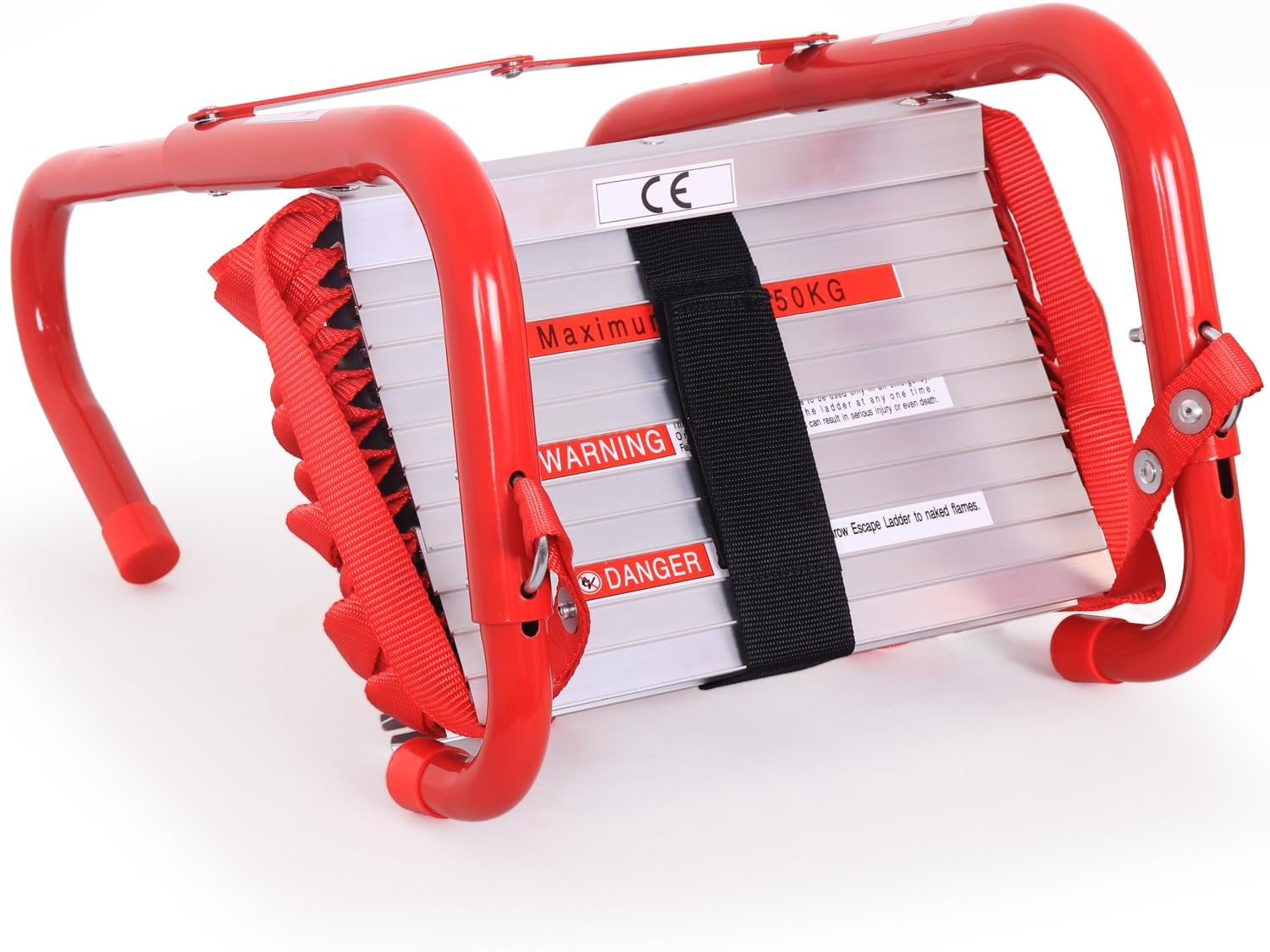 Portable Fire Ladder 2 Story Emergency Escape Ladder 15 Ft with Wide Steps V Center Support