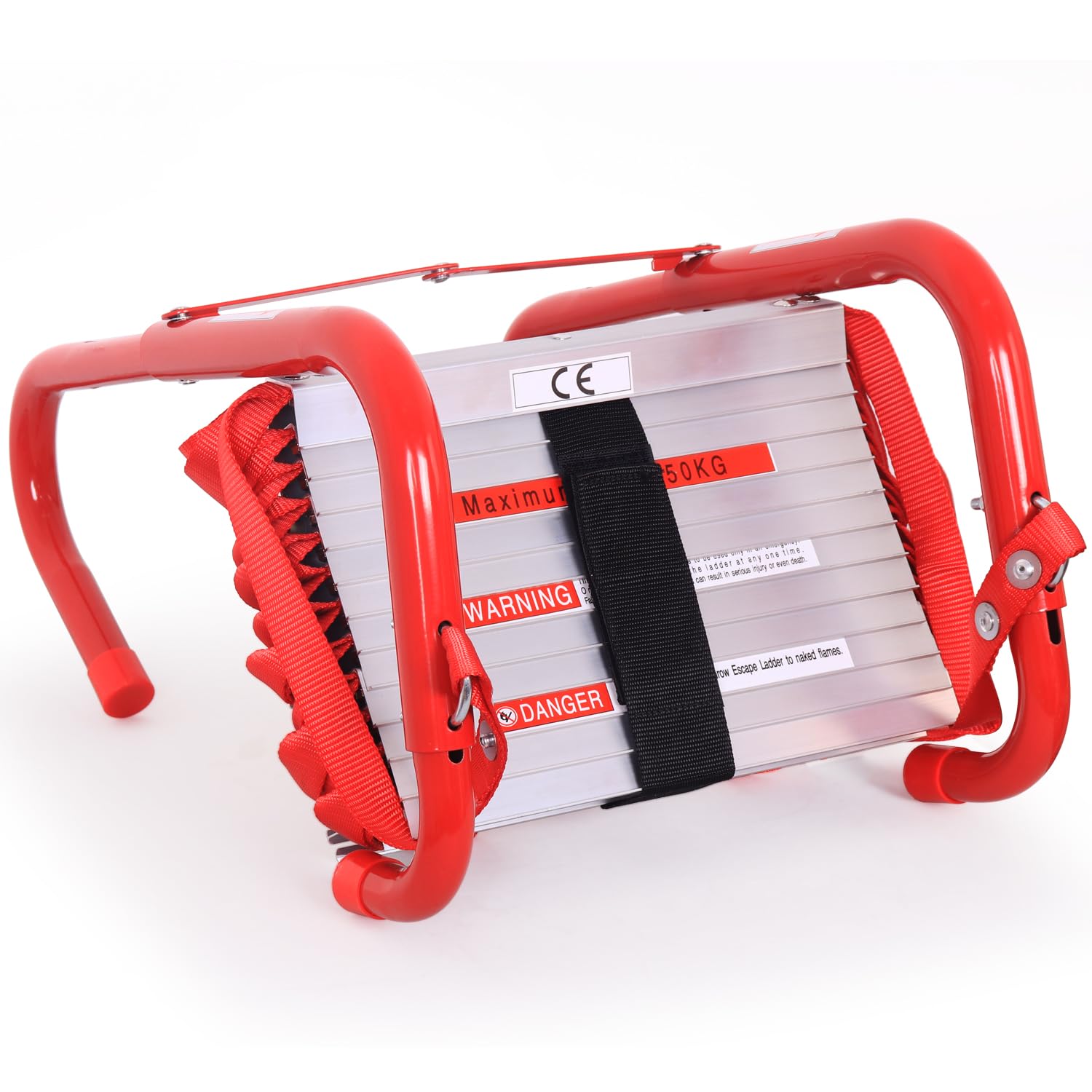 Portable Fire Ladder 2 Story Emergency Escape Ladder 15 Ft with Wide Steps V Center Support