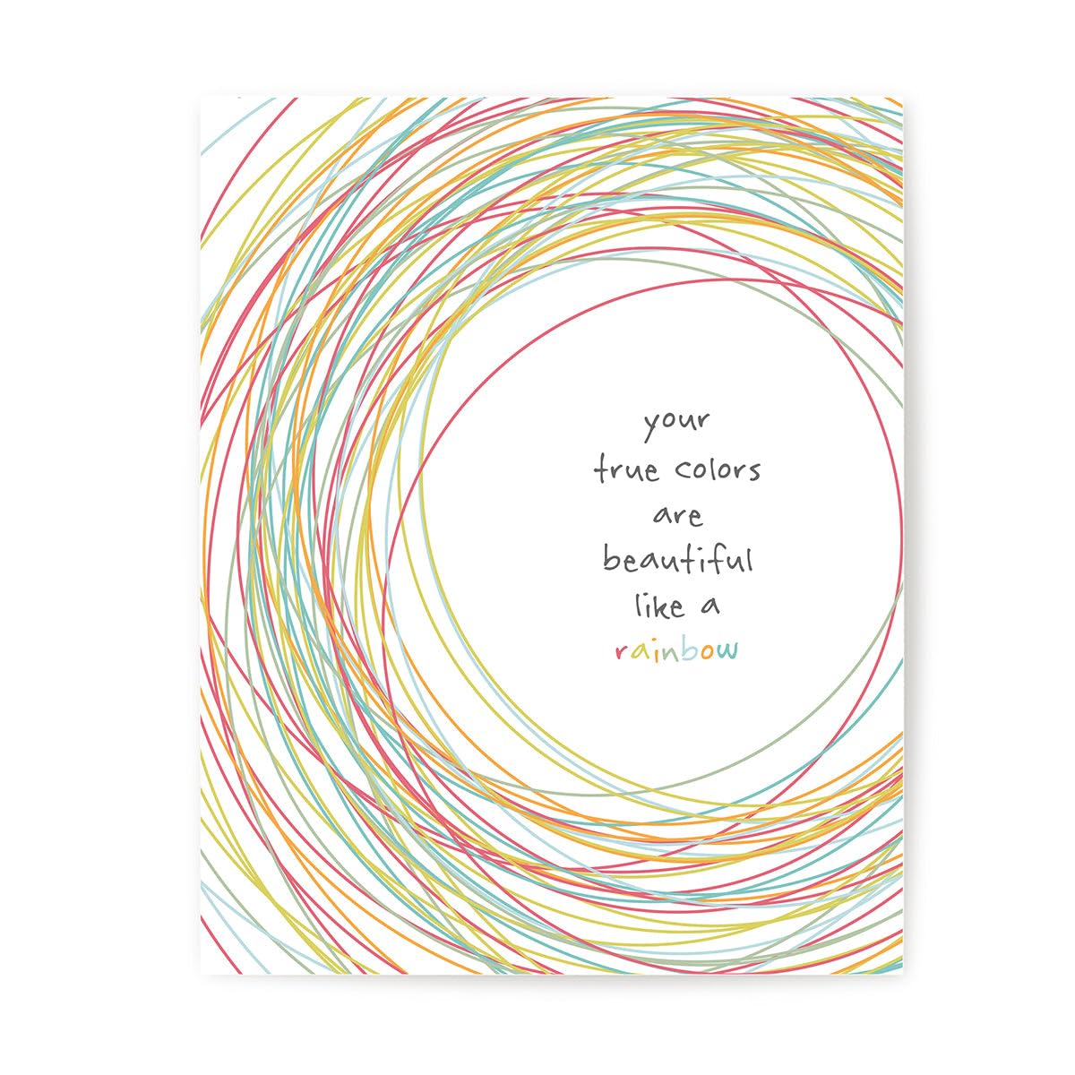 Cyndi Lauper | True Colors - Song Lyric Wall Art Print Poster, Inspirational Music Quote Artwork, Abstract Rainbow Decor Aesthetic (8x10" Unframed Print)