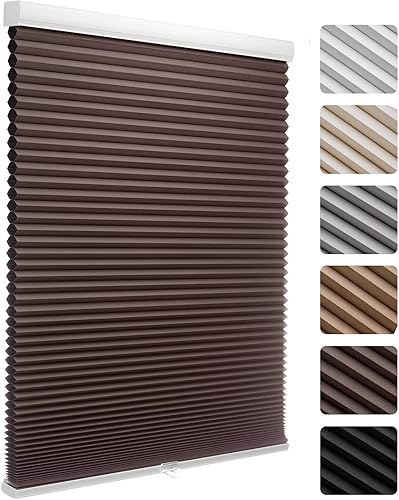 MYshade Persianas opacas celulares inalámbricas de 1.5 pulgadas, aislamiento térmico, reducción de ruido, impermeables, tratamientos de ventana de