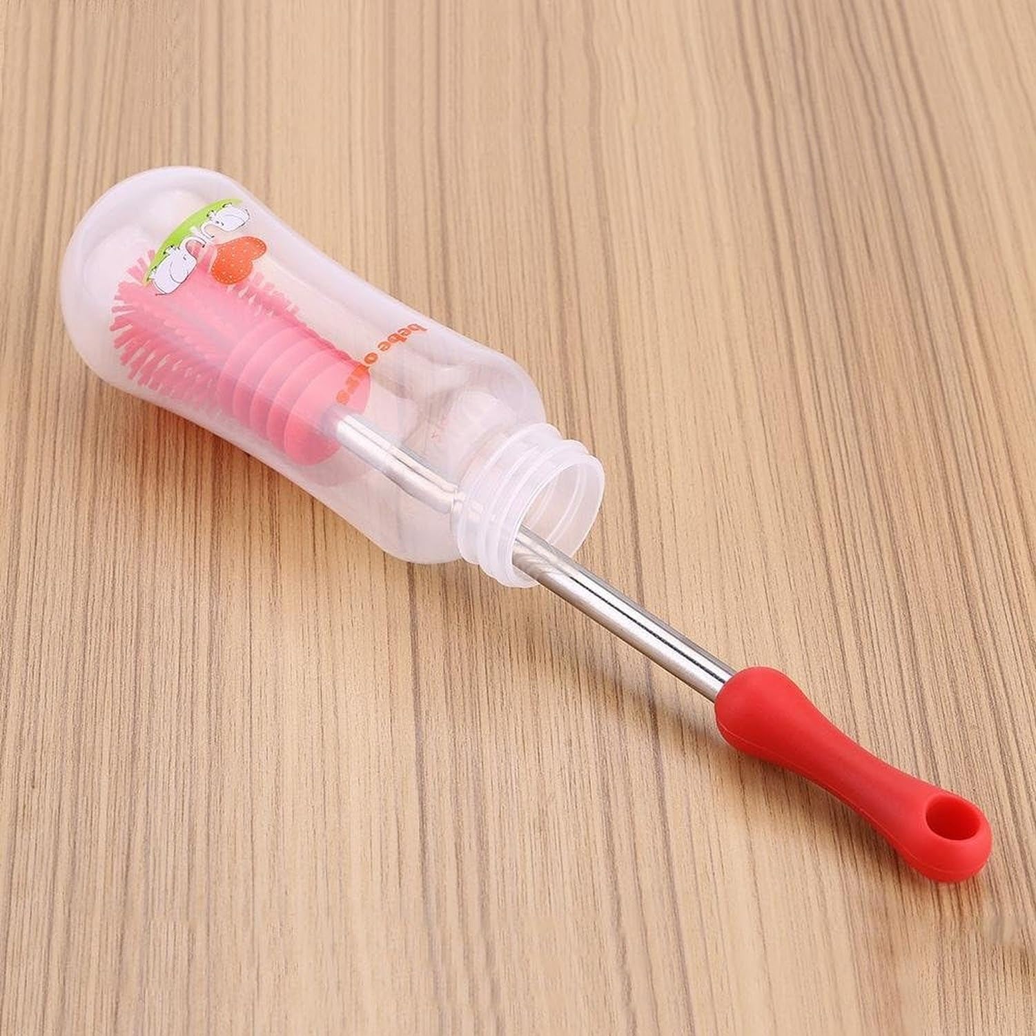 Spazzola per Bottiglie in Silicone con Manico Lungo Pulitore Morbido per Lavaggio Bicchieri Biberon Tazze e Borracce