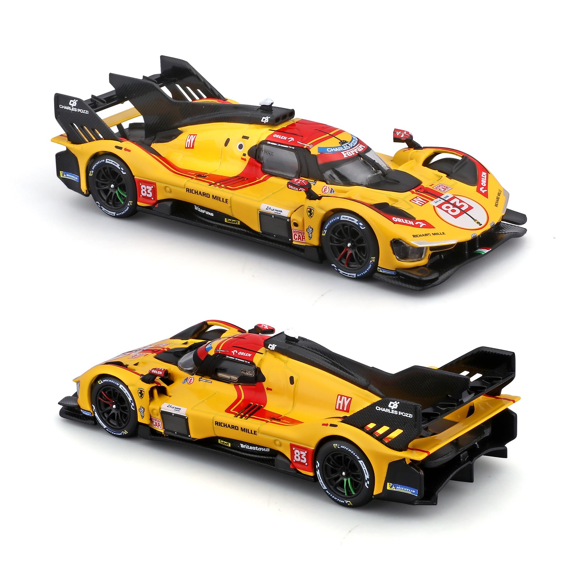 Bburago - Ferrari 499P 24H LE MANS Champion 2025#83, Auto Diecast in Scala 1:43, Replica Dettagliata Vincitrice Le Mans, Licenza Ufficiale Ferrari, Età Consigliata 3+ Anni