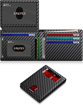 Wallet for Men Slim RFID Blocking Leather Credit Card Holder Wallet for 14 Cards, Bifold Minimalist Thin Wallet with 2 ID Windows & Cash Slot, Front Pockt Carteras Para Hombres, Birthday Gifts for Men