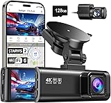 REDTIGER F7NP-4K Dash Cam Front and Rear, STAVIS 2 Sensor Dash Camera for Cars, Free 128GB Card Included, 5.8GHz Wi-Fi6-up to 20MB/s, 3.18” Screen, 170°Wide Angle, 24H Parking Mode