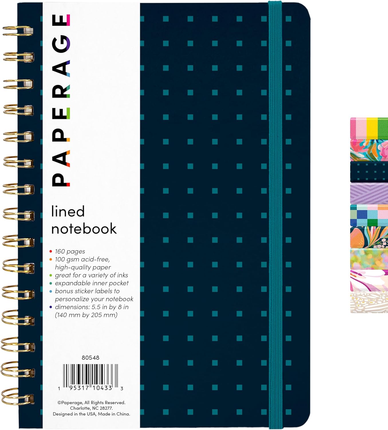PAPERAGE Lined Spiral Journal Notebook