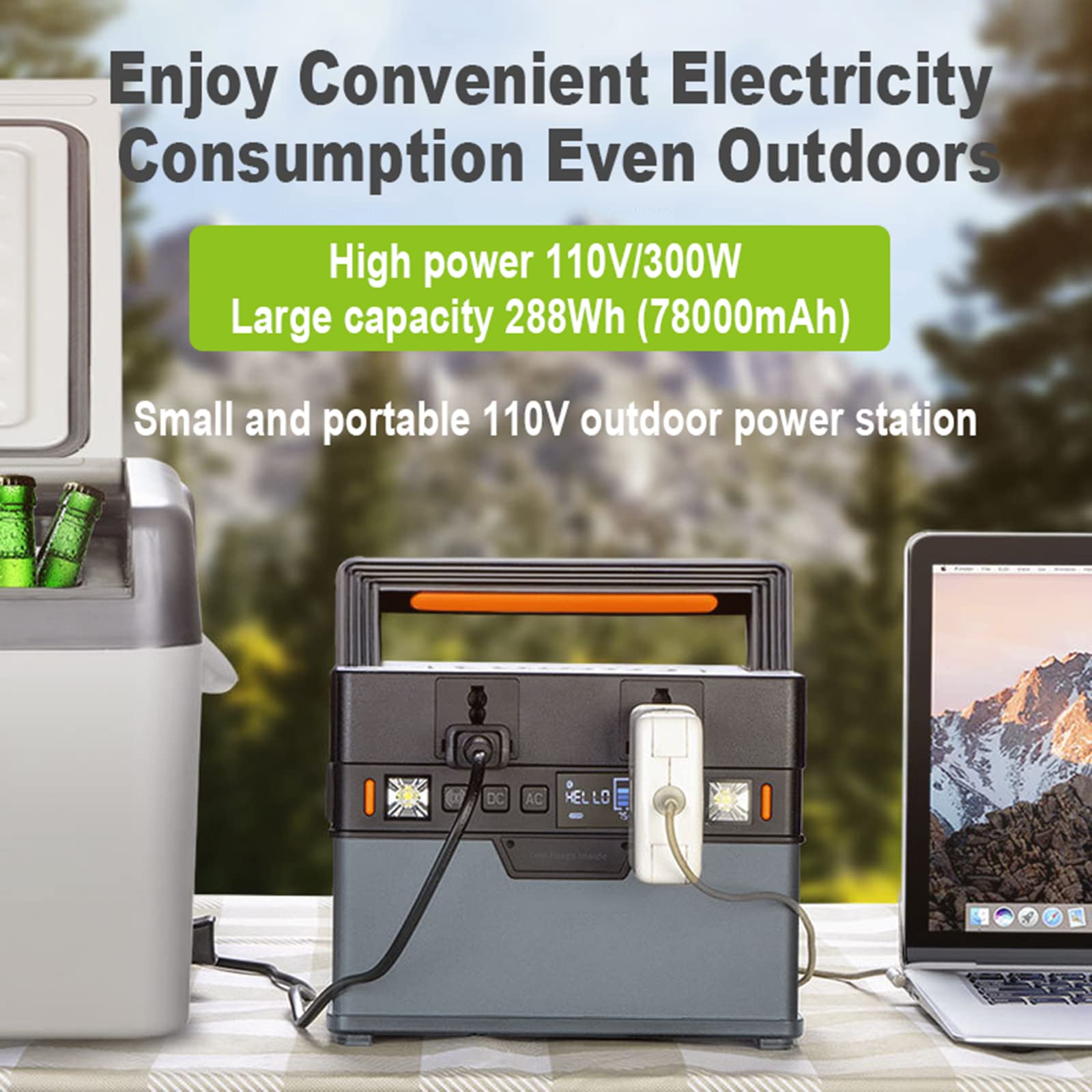 Estación energía portátil 606Wh, con Salidas de CA de Onda sinusoidal, QC3.0 USB-C PD 60W, Generador Duradero para el hogar Camping al Aire Libre RV CPAP Batería Solar,220V