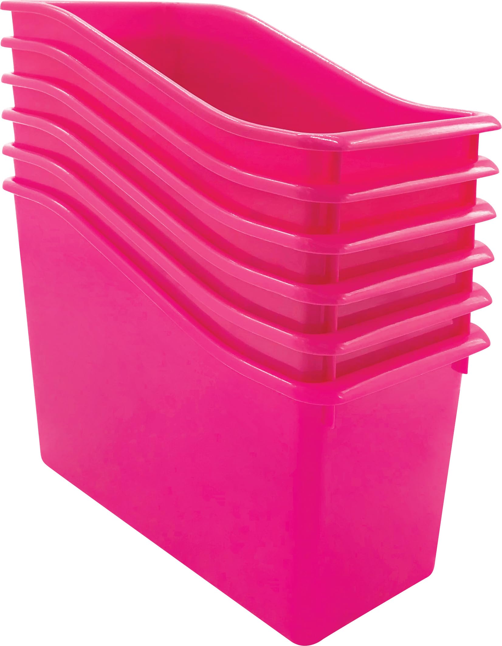 Teacher Created Resources Pink Plastic Book Bin 6-Pack (TCR2088559)