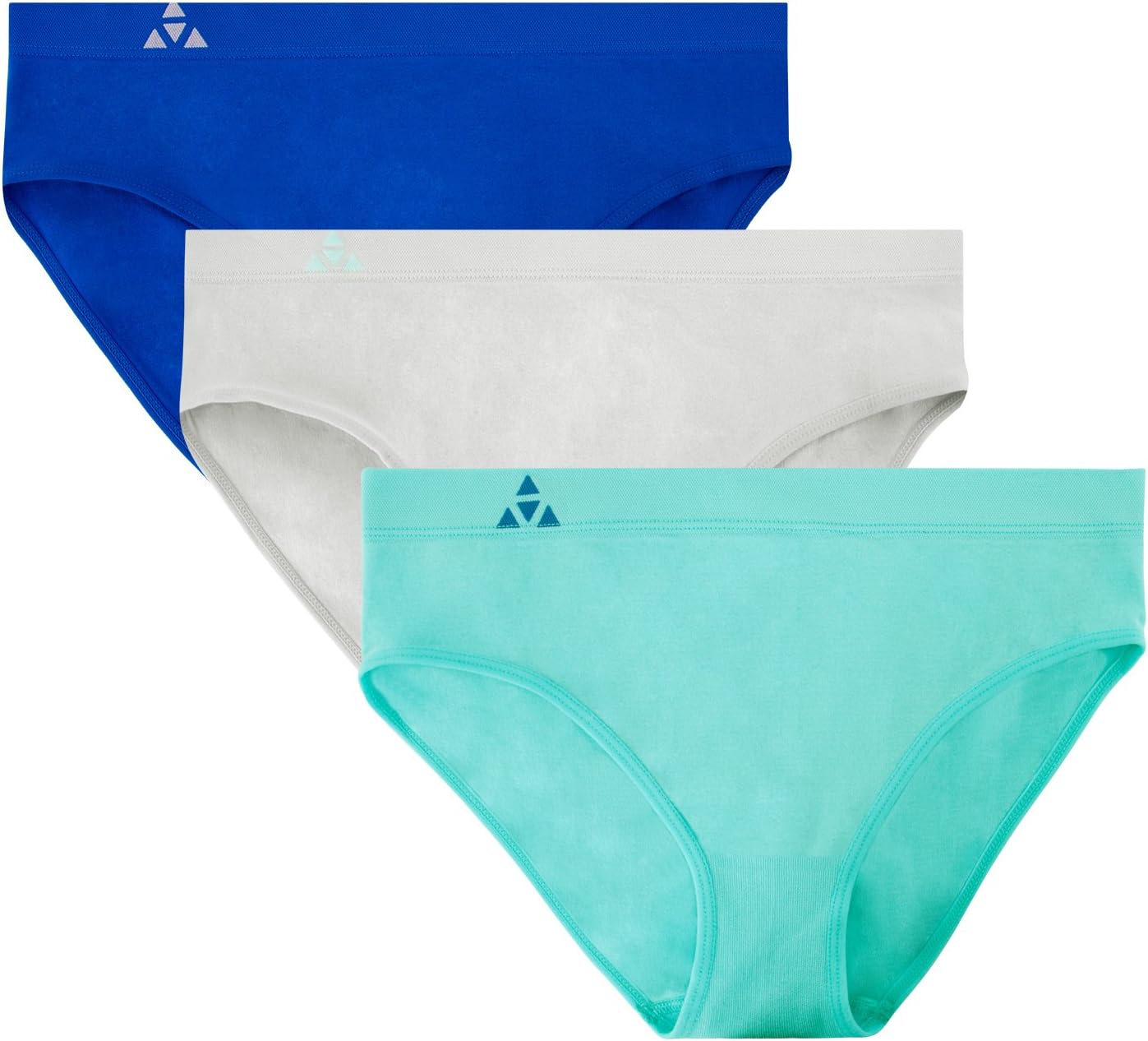 Balanced Tech Women’s 3 Pack Classic Seamless Hipster Brief Bikini Panties – Aquatic Group – Small