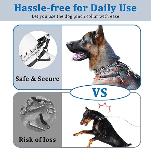 Miniatura 5 de Collar de púa para perros, collar de pellizco para perros grandes, medianos y pequeños, collar reflectante Martingala sin tirones para entrenamiento