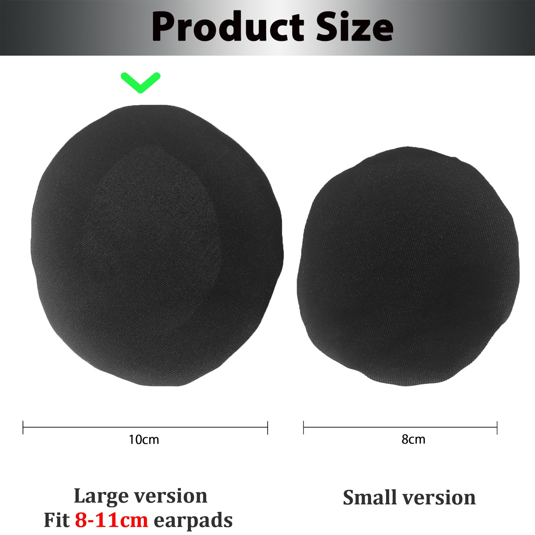 Adhiper Headphone Covers Ear Covers, 2 Pairs Ice Silk Fabric Ear Pads Covers for Gym, Gaming, Washable & Stretchable Headphone Sweat Covers for Headphones 8-11cm(3.1" - 4.3") Earpads 1
