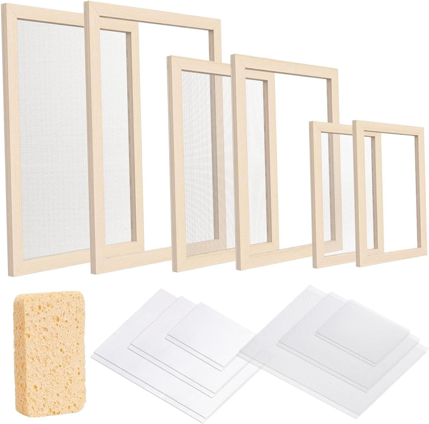 Wooden Paper Making Frame Kit with Absorbent Paper Papermaking Supplies