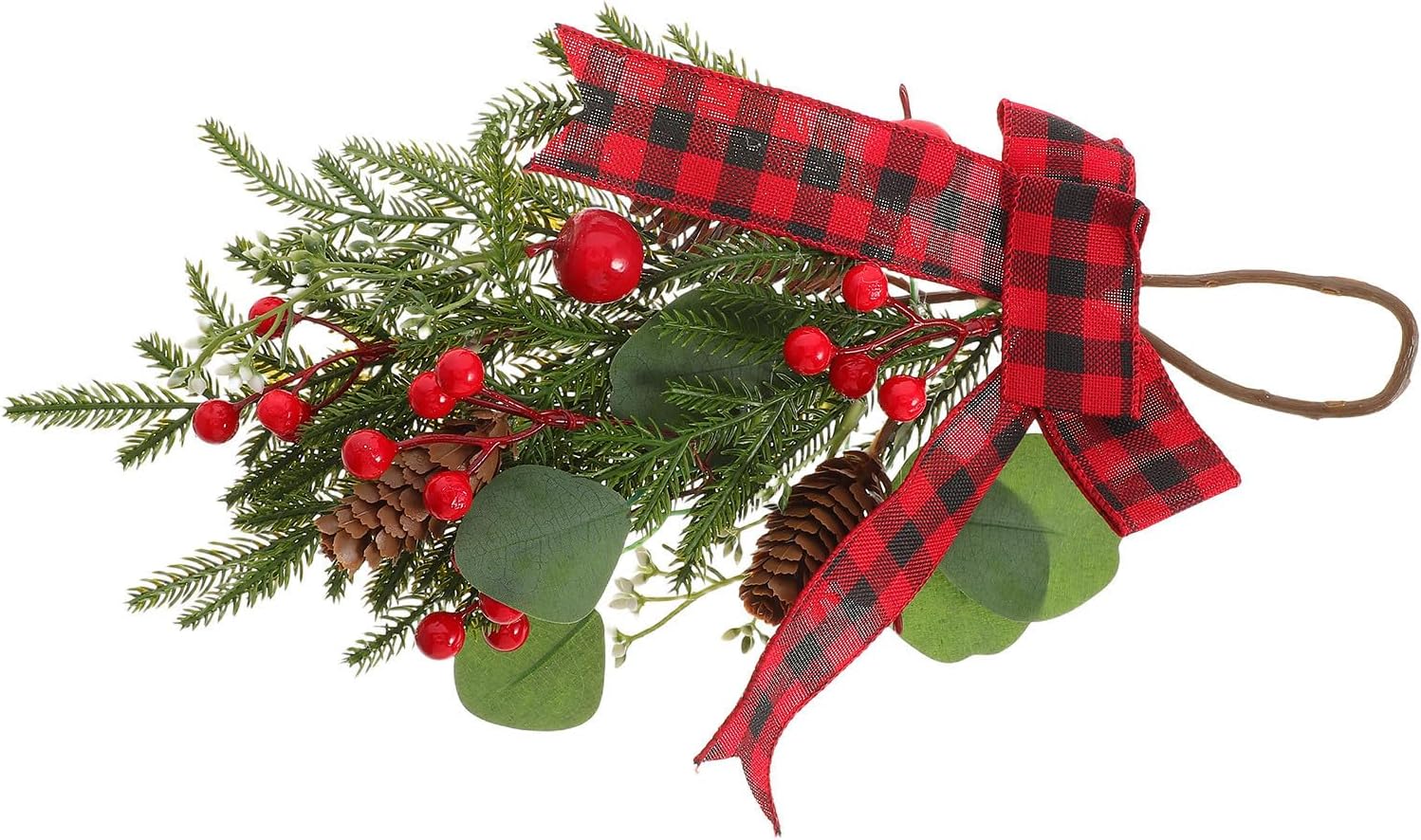 Xmas Christmas Teardrop Swag Garland Green Plastic Door Decor